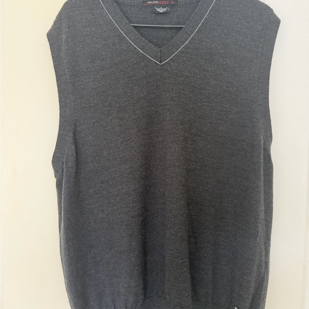 Tiger Woods Collection .Men's Charcoal V-Neck Sweater Vest